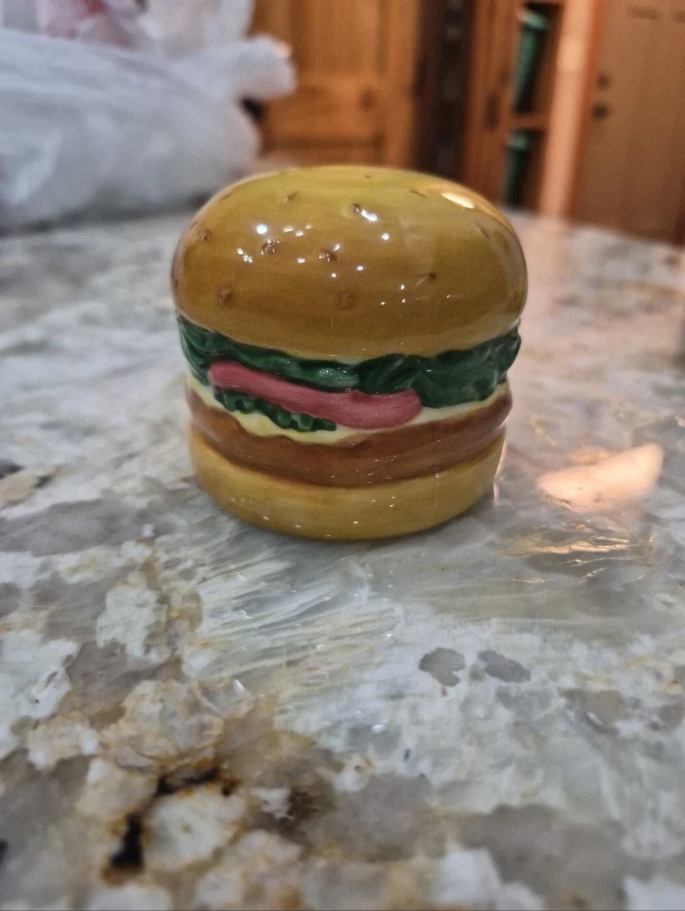 Vintage Ceramic 90's Cheeseburger & Hot Dog Salt & Pepper Shakers